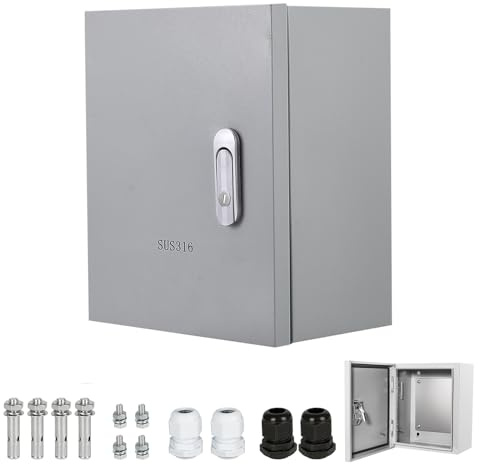 Coffret Électrique en Acier Inoxydable, Boîtier Mural Étanche IP66 avec Plaque de Montage,30x25x16cmBoîte de Jonction électrique Extérieure Imperméable, étanche Mmonté au mur Distributeur électrique
