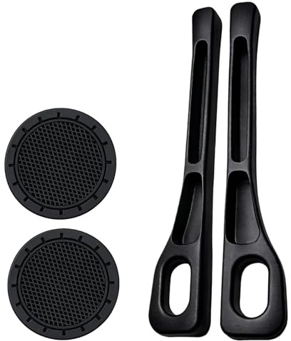 4Pcs Car Organizer, Stable Storage Car Seat Gap Filler, Cup Holder Coaster, Universal Leak-Proof Side Gap Filler for Phones, Keys, Cards for All Cars, SUVs, Trucks (Black)