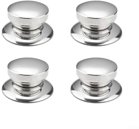Asas redondas de acero inoxidable para tapa de olla, diseñadas como asas de repuesto para una variedad de utensilios de cocina, incluyendo vaporizadores y ollas (4 piezas)