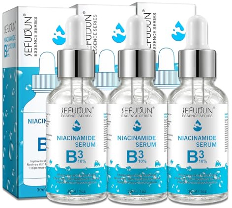 P-Beauty B3 Gesichtsserum mit 10 % Niacinamid & Hyaluronsäure 30ml - Gesichts Serum gegen große Poren, fettige Haut & Pigmentflecken - Serum für strahlende Haut - für Microneedling geeignet (3x30ml)