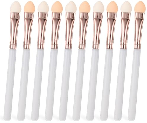 10pcs Professional Eyeshadow Applicators, Eyeshadow Sponge Applicator Reusable Eyeshadows Brush Eye Shadow Applicator Sticks Blendable Eyeshadows Applicators For Lady Women Makeup (3.5inch, White)