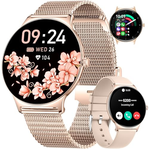 LIGE Reloj Inteligente Mujer con Llamada Bluetooth, 1,43'' AMOLED Ultrafino Smartwatch Mujer, Recordatorio, 100+ Modos Deportivos, Frecuencia Cardíaca/Sueño, Reloj Despertador Digital, Regalo iOS