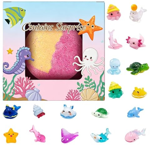Pallina Effervescente per Bagno, Calze della Befana Colorate Effervescenti con Giocattolo, Sfera Effervescente per Bagno Schiuma, per Compleanno Festa dei Bambini e Famiglia