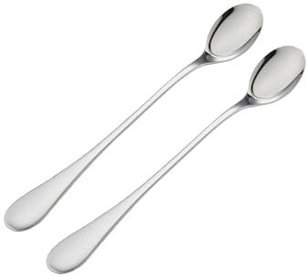 Viners Select 2 Piece Long Handled Spoon Set | 18/0 Stainless Steel Latte & Cocktail Spoons | Extra Long Teardrop Handle | Mirror Finish | Dishwasher Safe | Gift Boxed Dessert & Sundae Spoons