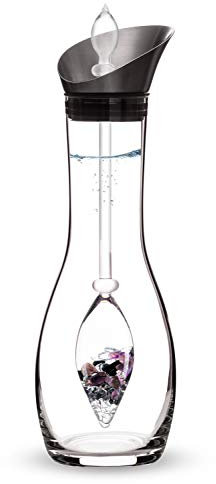 VitaJuwel Era GUARDIAN - Caraffa per acqua con cristallo e tormalina nera, ametista e quarzo trasparente