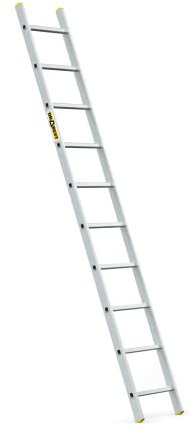 Drabest Scale serie Pro - Scaletta multiuso 1 x 10 in alluminio pressato, 150 kg, scala in alluminio, scale versatili, scala pieghevole, 40 x 271 x 5 cm