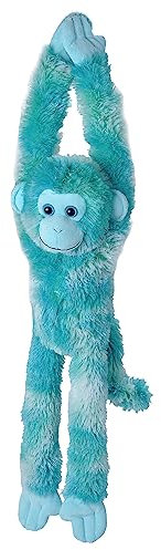 Wild Republic Hanging Monkey with Baby Azul, Mono de Peluche, 56 cm, Regalo de Cumpleaños de un Niño, Mono de Peluche Colgante, Relleno Elaborado con Botellas de Agua Recicladas