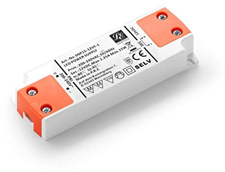 LIGHTEU, Fuente de alimentación LED transformadora – 15 W, 12 V CC, 1,25 A – Voltaje constante para tiras de luces y bombillas G4, MR11, MR16