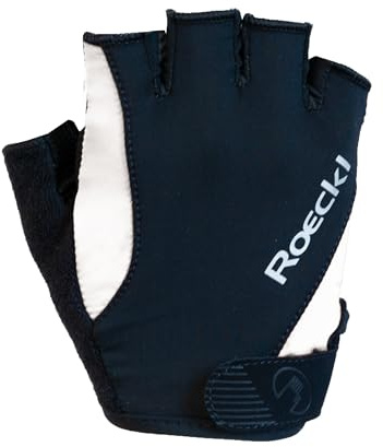 Roeckl Sports Fahrradhandschuh Basel, Performance Unisex Fingerhandschuh, Schwarz/Weiß 7