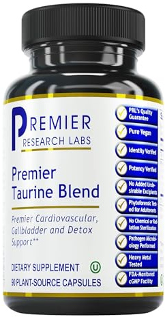 Premier Research Labs Taurine Blend - Taurine Supplement, Taurine Pills, L Taurine Amino Acid Supplement for Liver, Gallbladder, Brain & Heart Health, for Women & Men - 90 Vegetarian Capsules