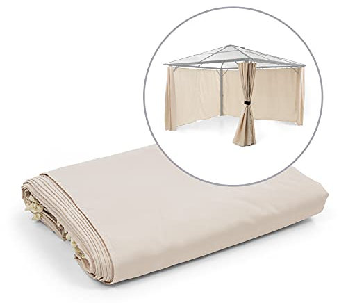 blumfeldt Pantheon Solid Sky Ambient Solar pabellón, Pared Lateral, Accesorios: 4 Paredes Laterales, protección del Viento y de miradas, poliéster de 140 g/m², hidrófugo, 3 x 4 m, Gris Claro