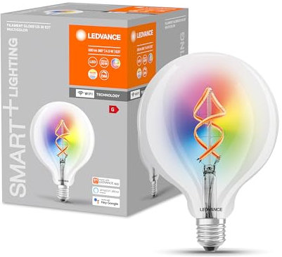 LEDVANCE forma classica a globo con filamento con tecnologia WiFi, 4,5 W, bianco caldo, E27, 1 confezione