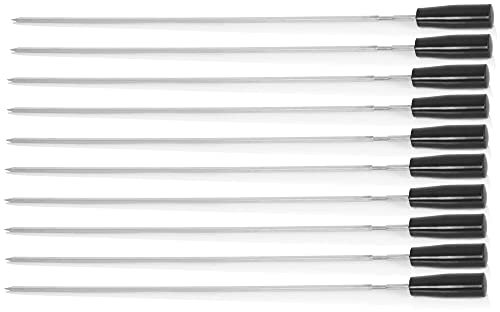 BBQ-Toro Pinchos de Acero Inoxidable para Asador Eléctrico Giratorio | 10 piezas | 54 cm | Brochetas de Repuesto | Brocheta Giratoria de Barbacoa, Schaschlik, Shish Kebab, Asador