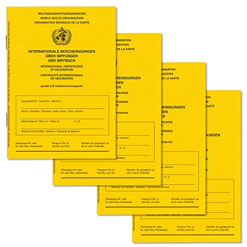 Welsberg 4x Impfbuch Impfpass Impfausweis - internationale Bescheinigung über Impfungen - Ausgabe 2021