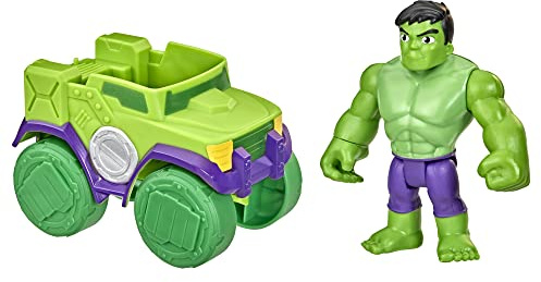 SPIDEY AND HIS AMAZING FRIENDS Marvel Hasbro, action figure di Hulk e veicolo Smash Truck, giocattolo per età prescolare, per bambini dai 3 anni in su, Multicolore