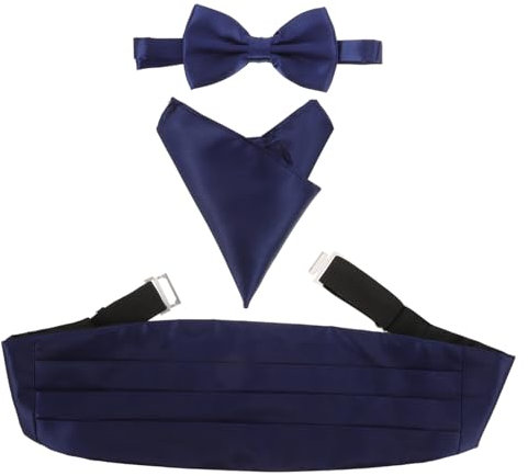 jojofuny 3stücke Satinfliege Für Herren Kummerbund Für Herren Einstecktuch Für Aus Fliege Kummerbund Und Einstecktuch Blau Glänzend Polyester
