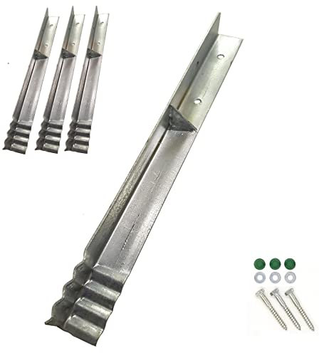 4 x Eck-/Winkelanker-Sets zum Einbetonieren, inkl. Befestigungsmaterial - z.B. für Spielturm & Spielgeräte im Außenbereich, Müllboxen oder Arkaden-Pergolen und Rosenbögen