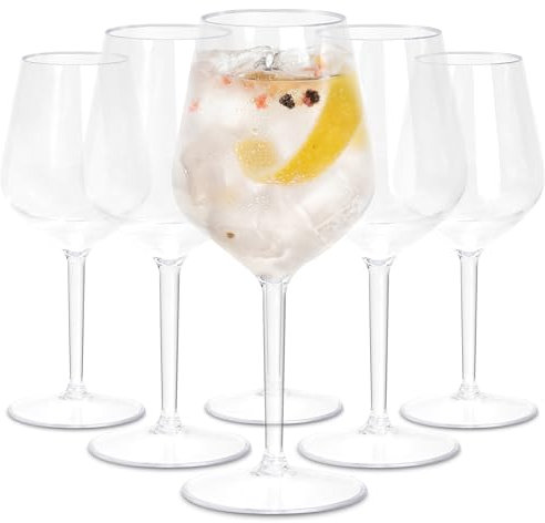 TUNDRA - Set 6 CALICI in PLASTICA da Vino e Cocktail | EVENT 33 cl. | INFRANGIBILI, in Tritan® (Plastica Rigida), BPA-Free, Riutilizzabili e Lavabili in Lavastoviglie, Trasparenti, per VINO, SPRITZ
