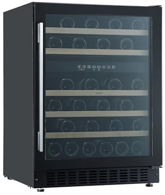 Cata Vinoteca VI 59082 BK No Frost Capacidad 46 Botellas Control Electrónico de Temperatura Panel Touch Control Digital Luz Interior LED Puerta Reversible Ventilación Interna Ancho 59,5 cm Color Negro