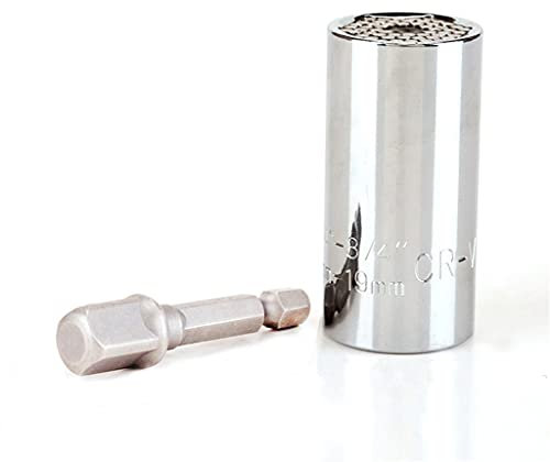 Samnuerly Chiave dinamometrica Set di Teste a Manicotto Universale Manicotto a Bussola Magica 7-19mm Chiave a Chiave Impugnatura Multiuso Utensili manuali Manicotto CR-v