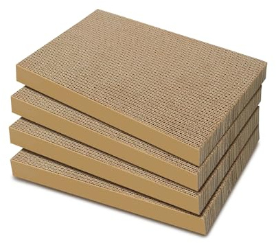 AGYM Cat Scratchers 4 Packs Refill Cat Scratching Pad Cardboard for Indoor Cats and Kitten, Large Size Cat Scratch Pad Board Easy for Cats to Scratch