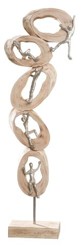 GILDE Deko Figur Skulptur Climb - Dekofigur aus Holz Aluminium- Dekoration Wohnzimmer Geschenk Weihnachten für Frauen - Höhe 77cm