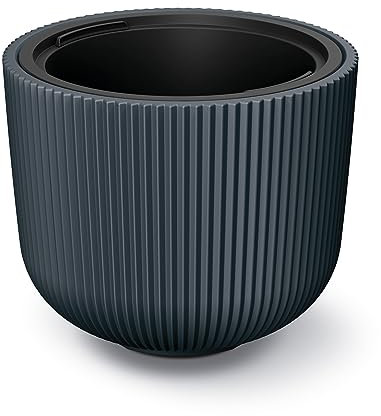 Tymar Macetero con inserto, maceta de plástico, macetero, maceta grande (DBML antracita, diámetro 40 cm)
