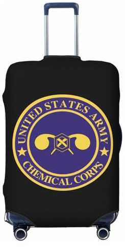 Rqwaaed US Chemical Corps Veteran Protect Your Luggage in Style with Our Suitcase Cover - Ideal for Travelers and Business Trips! Small