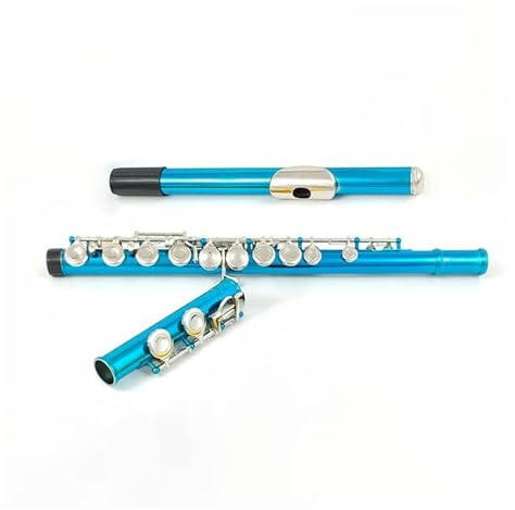 Querflöte Instrument 16 Tasten, Geschlossene Löcher, C-Ton, Flöte, Kupfernickel, Vernickelter Körper, Versilberte Tasten, Flöte Mit Koffer