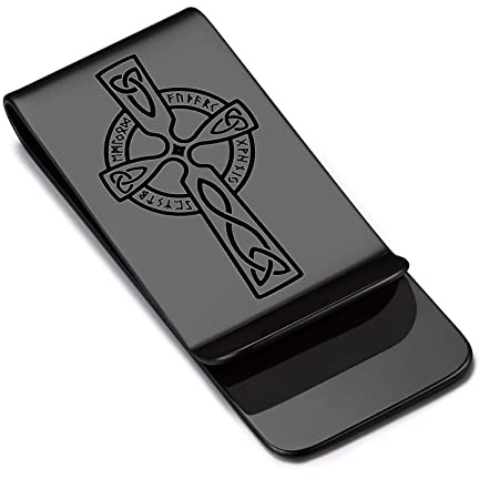 Bandmax Wikinger Kreuz Geldklammern Personalisiert Geldclip Edelstahl Geldscheinklammer Money Clip für Geldscheine Kreditkarten