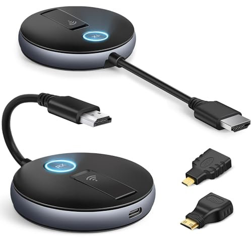 Wireless HDMI Transmitter and Receiver,1TX can match up to 4RX,Plug and Play,Take Laptop,Cable Boxes,Cameras to Project Screens to televisions or projectors