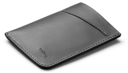 Bellroy Card Sleeve, Schlanke Brieftasche aus Leder - CharcoalCobalt | Schlanke Leder-Brieftasche mit Platz für bis zu 8 Karten und Scheine