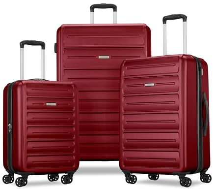 American Tourister Westridge Hardside Luggage Set with Spinner Wheels, Holly Red, 3PC Set (CO/M/L)