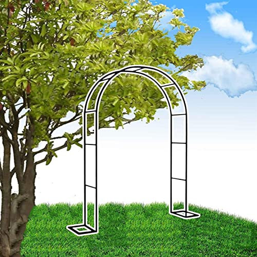 QGBOXDSV Rosenbogen, Garten-Torbogen Aus Metall, Pergola Rankhilfe Verzinkt Rost, Laubengang Rankgestell Mit Sockel Für Verschiedene Kletterpflanzen, Einfache Montage, 6 Größen,140x230x40CM
