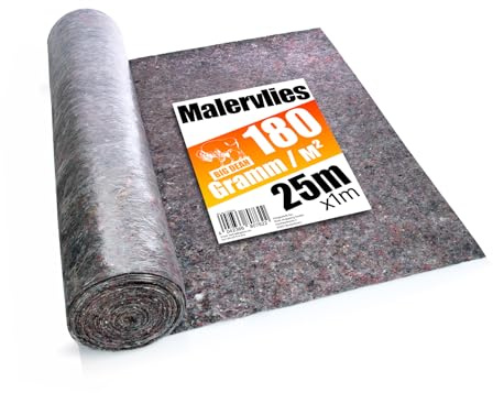 BigDean Premium Malervlies 180g/m² 25m Rolle mit Durchsickerungsschutz | Abdeckvlies wiederverwendbar für Malerbedarf & Heimwerker