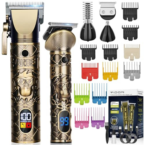 YIDON Beard Trimmer Men, Professional Hair Clippers with LED Display, Cordless Hair Cutting Machine Type-C Rechargeable Precision Male Grooming Kit for Haircut Body/Nose/Ear Trimmer