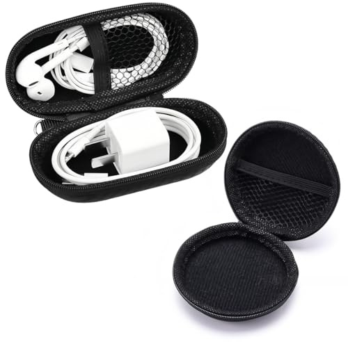 KOLZEMV 2 pcs rígida para Portable External SSD, funda protectora de viaje bolsa de almacenamiento,Funda para Discos Duros Funda HDD para Discos de 2,5 Pulgadas y SDD, 2 Compartimentos Interiores