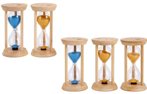 Weskjer Sand Timer 1/3/5min, Blue Sand Timers for Kids, Orange Color Hourglass Timer 60 Second, Kitchen timer, Child Game Toy 1.8x1.8x3.7 Inch