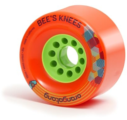 Orangatang Bee's Knees 90mm 80a Longboard Wheels for Smooth Commuting, Urban Cruising, DIY Electric Skateboards, Eboards (80a Orange, Set of 4)