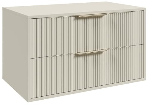 Badplaats Waschbeckenunterschrank Rimini 80 x 46 cm Beige - Hängender Badezimmerschrank mit 2 Schubladen