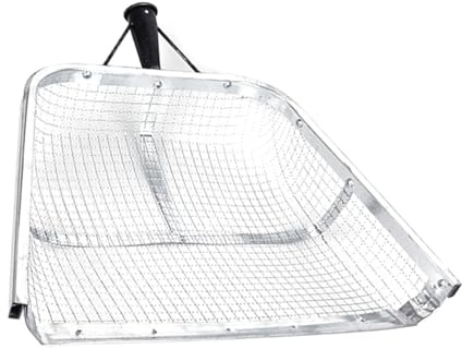 GKYQVE Pala de tamiz de arena de grado profesional con amplia zona de tamizado de 43 cm, ideal para jardineros y trabajos agrícolas, malla fina, pala de tamizado de arena