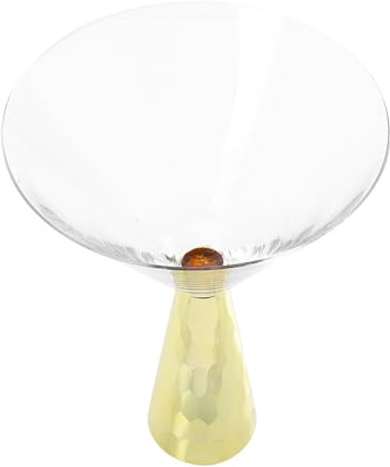TOPPERFUN Vaso de Cóctel Decorativo de Dorado con Base Estable Copa de para Bar para Fiestas y Uso Diario