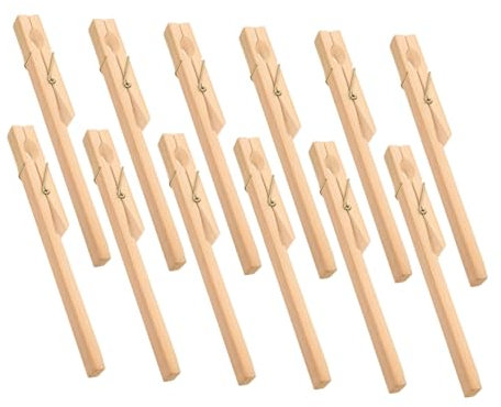 Sosoport 12 Abrazaderas de Tubo de Ensayo de Madera para Laboratorio, Fijación Segura y Diseño Creativo, Pack de 12 Piezas Adecuado para Escuelas y Laboratorios