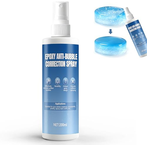 Spray Correttivo Anti-Bolle per Resina Epossidica, Spry Anti Bolle Resina Epossidica, Rimuove Efficacemente le Bolle Superficiali, Adatto a Tutti i Tipi di Resine Epossidiche, 200ml