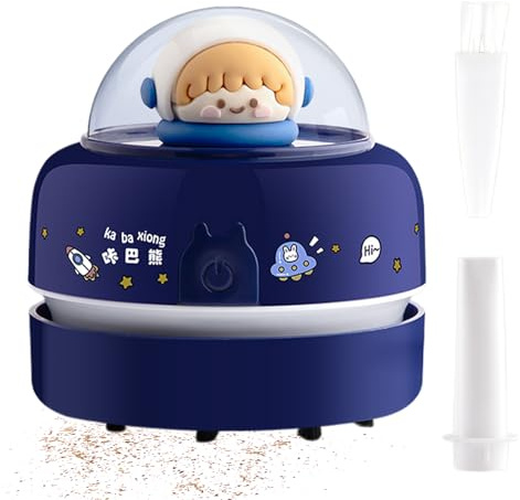 Mini aspirateur de table - plumeau portable sans fil mignon dessin animé, nettoyeur à batterie à économie d'énergie, design léger et compact pour bureau de piano avec clavier