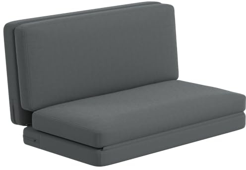HOMCOM 3 in 1 Schlafsessel Klappbar mit Bettfunktion 270x138cm Dunkelgrau | Schlafsofa, Samtoptik, Umwandelbar, Gästebett, Klappsessel, Klappmatratze, Bodensessel, für Wohnzimmer Schlafzimmer