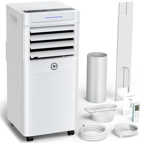 Air Conditioning Unit, Portable Air Conditioner with 4-In-1 Cooling & Dehumidifier & Cooling Fan, Powerful Mobile AC Unit with Remote Control, 24H Timer & Window Kit for Rooms Up to 216sq.ft