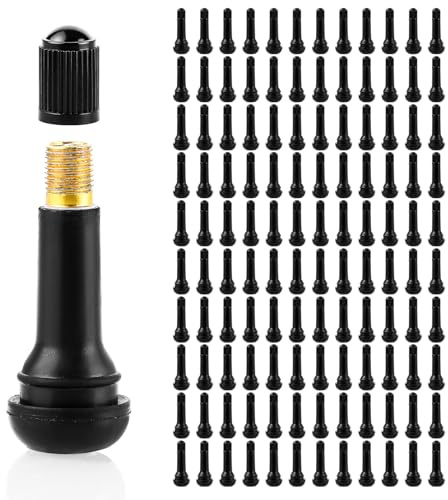 Ghligna 120 Stück Gummi Autoventil, 50x20mm Schwarz Reifenventil, TR414 Ventileinsatz Auto, Autoreifen Ventil, Reifen Ventil für Meist Auto, Motorräder