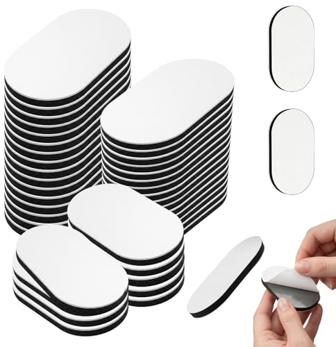 Double-Sided Adhesive Tape, 50Pack Heavy-Duty Strong Mounting Adhesive Foam Pads, License Plate Adhesive Foam Pads (3mm Thick), Waterproof Oval (50mm x 30mm), Heavy-Duty Double-Sided Adhesive Pads
