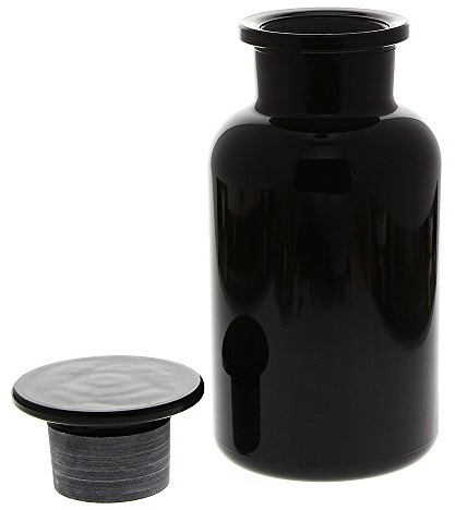 Apothekerglas Mironglas Violett-Glas, Kosmetex Apotherkerflasche mit Glasstopfen 500 ml, rund Miron